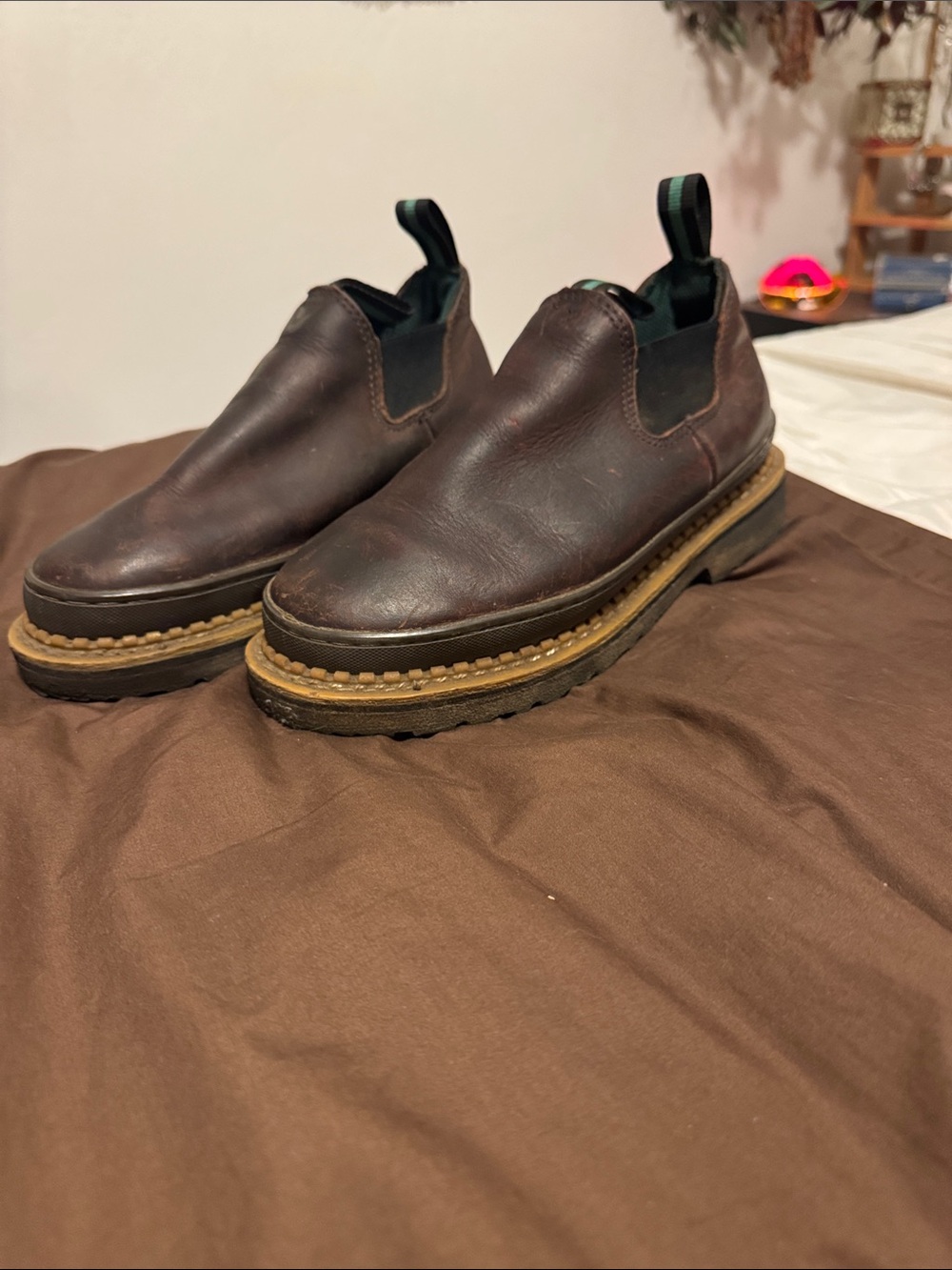 Georgia giant Romeos Boot Women's Slip-On Loafers in Dark Brown with Tan Sole